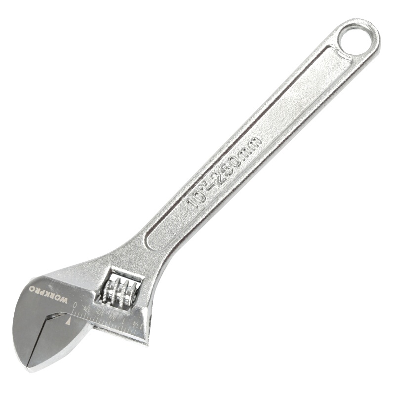万克宝碳钢光柄活扳手多功能活动扳手 10" W072003