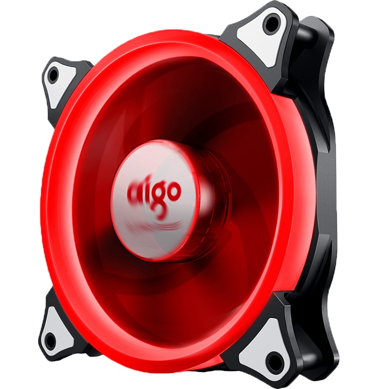 爱国者（aigo） 极光12CM电脑机箱风扇 静音散热风扇（小3P+大4P双接口） 极光12CM风扇（红色）