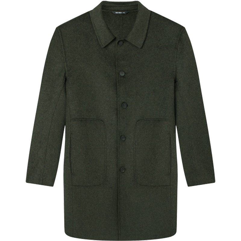 柒牌SEVEN男装毛呢大衣冬季保暖青年男士外套中长款翻领单排扣大衣