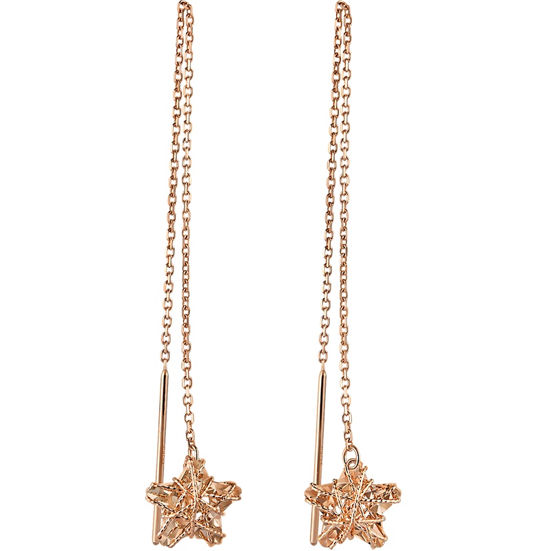 周生生(CHOW SANG SANG)18K红色黄金薄荷系列星形耳线耳饰91600E定价