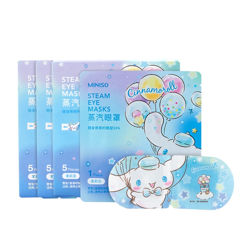 名创优品(miniso) 三丽鸥蒸汽眼罩热敷眼睛罩发热眼疲劳护眼贴睡眠[Cinnamoroll茉莉花/3盒共15片]