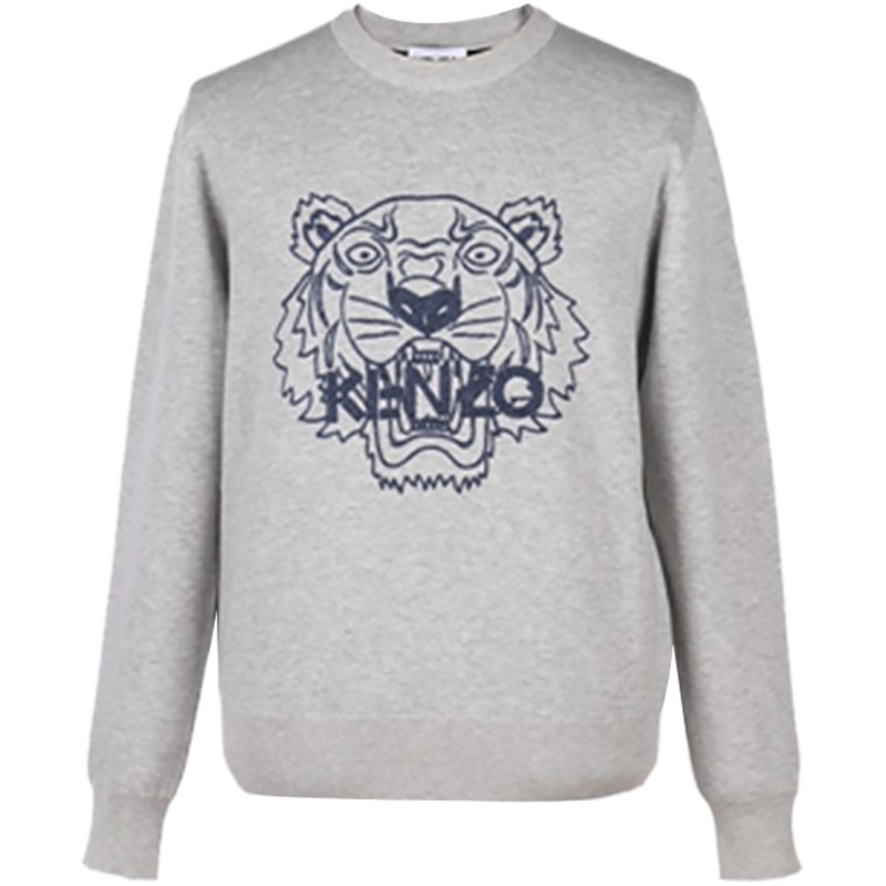 KENZO 高田贤三 男士 虎头图案羊毛/棉圆领长袖针织衫毛衣 FA6 5PU530 3XA