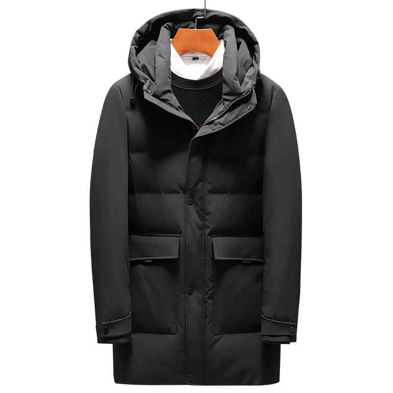雅鹿男装冬季羽绒服男士中长款连帽时尚防风保暖外套WH67U1644
