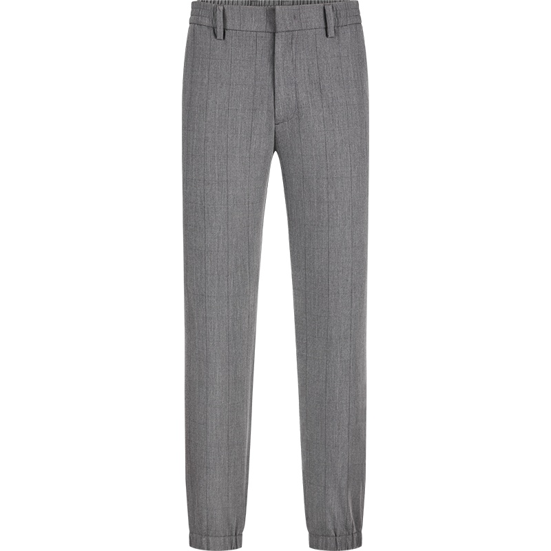 柒牌男装休闲裤21春季青年肤透气九分裤时尚运动男士松紧腰束脚裤