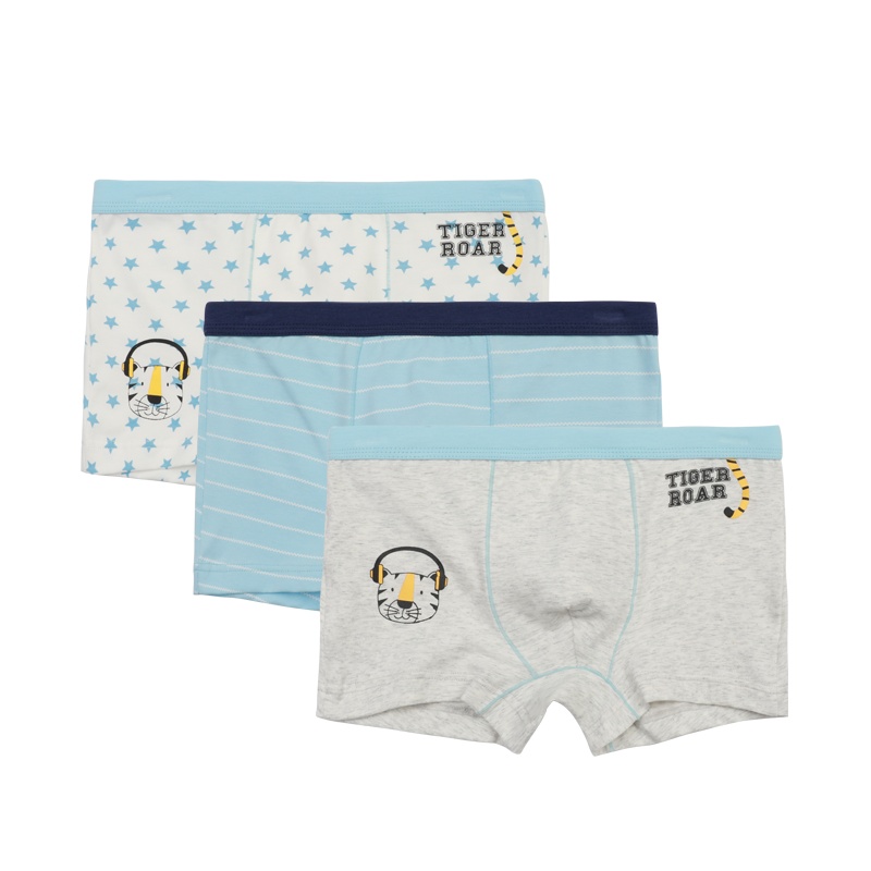 红豆儿童内裤男童平角裤宝宝棉质短裤中大童青少年短裤头三条装H0K4019