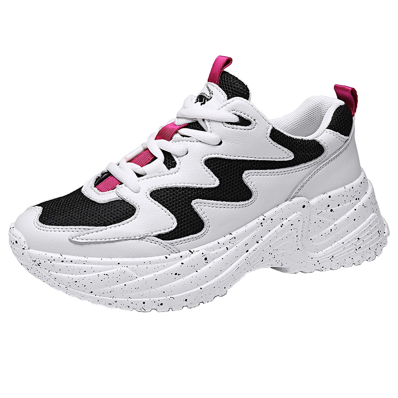 卡帝乐鳄鱼(CARTELO)2019春夏款老爹鞋运动民族风女鞋内增高休闲鞋单鞋厚底