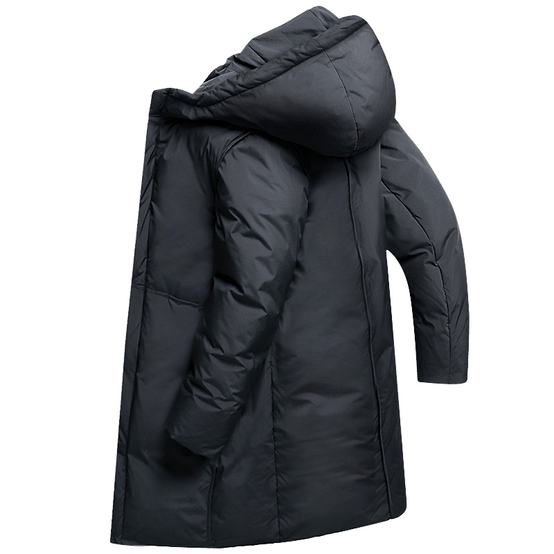 与狼共舞长款羽绒服2018秋季新款男装连帽加厚青年男士长款外套DZ