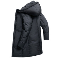 与狼共舞长款羽绒服2018秋季新款男装连帽加厚青年男士长款外套DZ