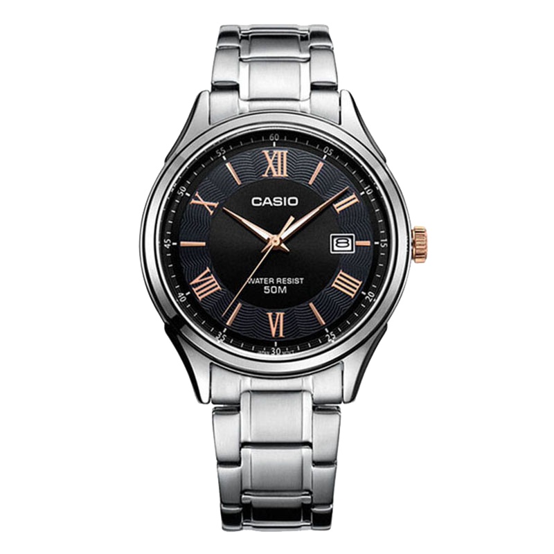 CASIO卡西欧 石英表 男 休闲时尚商务不锈钢带男士石英手表 MTH-1063D-1A