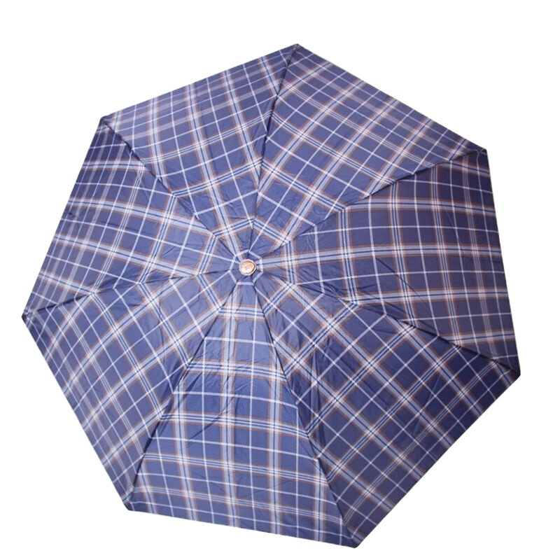 天堂伞 三折雨伞晴雨伞男女商务伞 格子兰藏青339S 颜色随机
