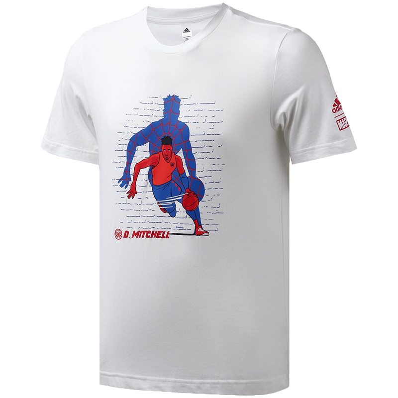 阿迪达斯男服短袖T恤蜘蛛侠漫威联名款篮球服装DX6893