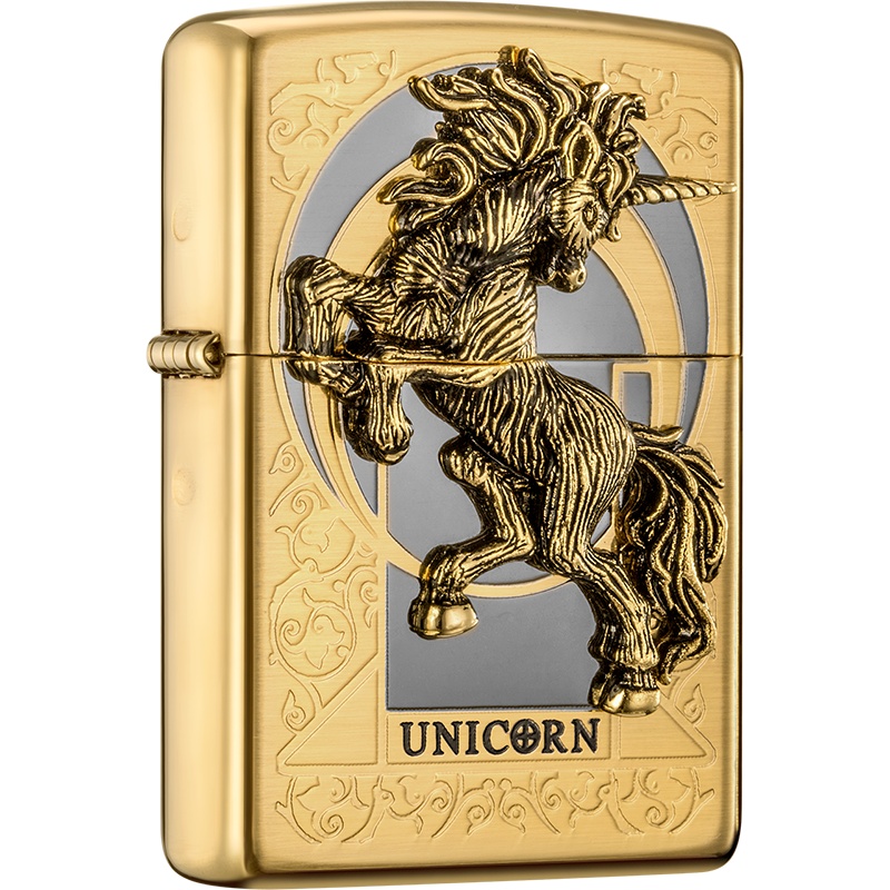 zippo芝宝打火机美国原装ZIPPO之宝防风煤油打火机独角兽ZBT-1-32a