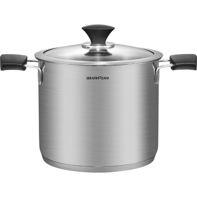 SERAFINOZANI尚尼芬兰系列18/10不锈钢深汤锅炖锅 大容量煲汤锅粥锅20cm 电磁炉通用带盖复底汤锅 4L