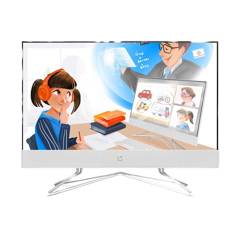 惠普(HP)小欧 23.8英寸高清一体机电脑 家用办公娱乐学习一体机电脑(J4025 4G 1TB UMA 无线蓝牙 三年上门)FHD