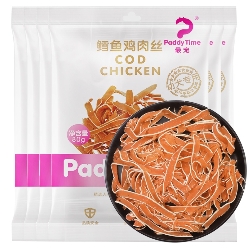 澳洲品牌 最宠狗零食 鳕鱼鸡肉丝80g*6联包犬用肉干类零食成幼犬老年犬狗粮补钙健体营养护肤美毛小中大型犬训练奖励