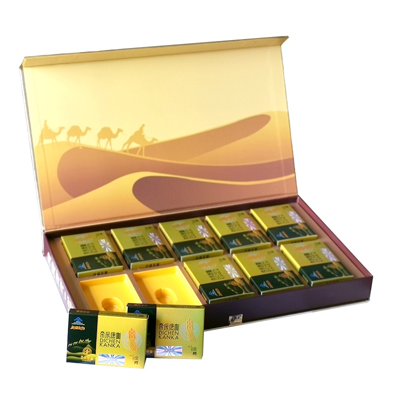 帝辰牌康咖片金樽礼盒装系列 管花肉苁蓉 人参黄芪提取精华 缓解疲劳 焕发活力 滋补养生加油站12片/盒*10盒