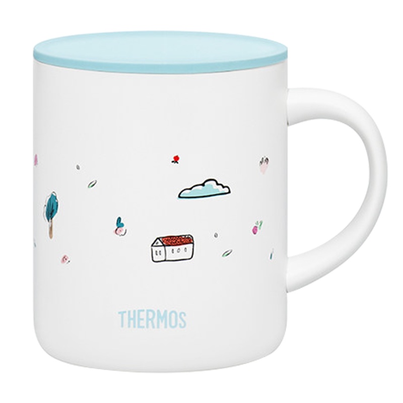 膳魔师(THERMOS)孕婴童保温杯TJDG-323儿童水杯320ml学饮杯304不锈钢手柄家用/通用清新蓝色