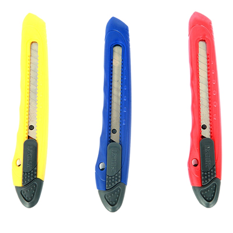 晨光文具ASS91323美工刀9mm小号裁纸刀 金属切割刀 切纸刀片壁纸刀办公用品 颜色随机 5个装