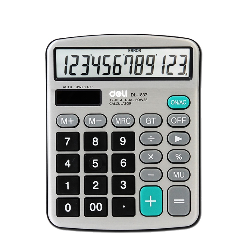 得力(deli) 1837桌面计算器 银色 一台装