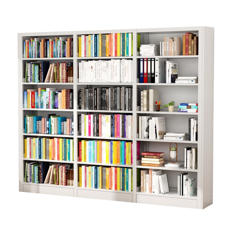 臻远6层钢制书架 单面一列三组白色