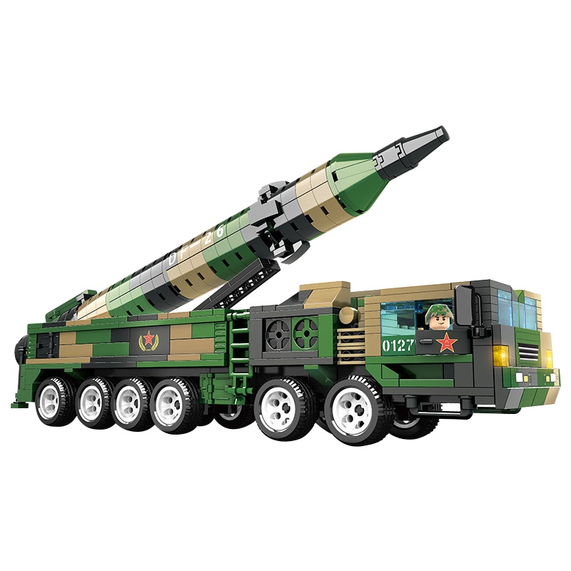 坦克积木履带式二战轻型拼装益智九岁十岁玩具男孩生日礼物导弹车(东风-26中程弹道导弹)