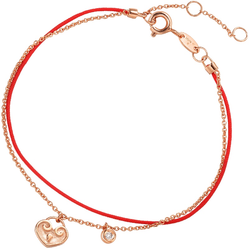 周生生(CHOW SANG SANG)18K金Wrist Play腕玩如意钻石红绳手链88238B定价