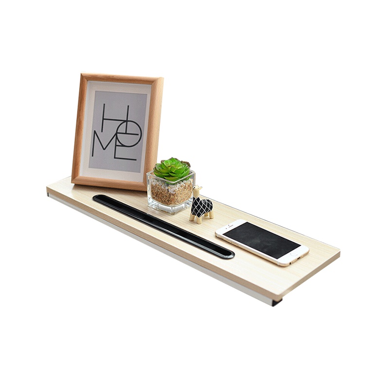 倍方（befon）显示器置物架带卡槽 白枫木色 电脑隔板置物架 实木桌面收纳架可调节创意办公置物架 电脑显示器支架