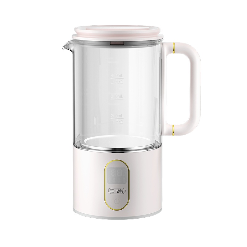 韩国现代(HYUNDAI)养生壶0.4L办公室小型迷你煮茶器家用多功能一人用mini花茶壶 QC-ZC0413白