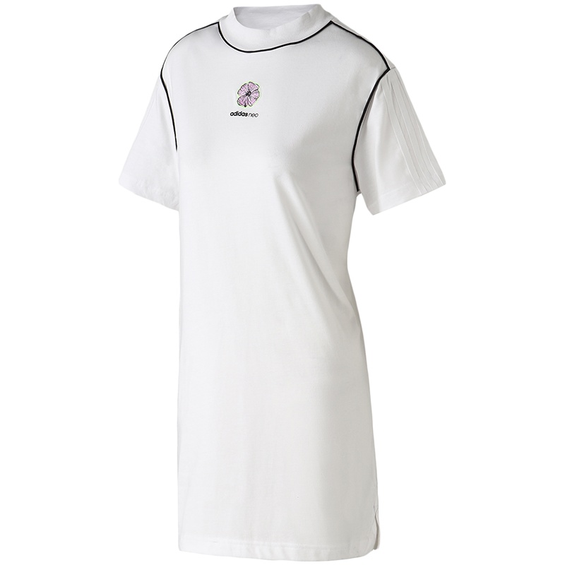 【自营】Adidas阿迪达斯NEO女裙运动短袖休闲圆领连衣裙EJ7094