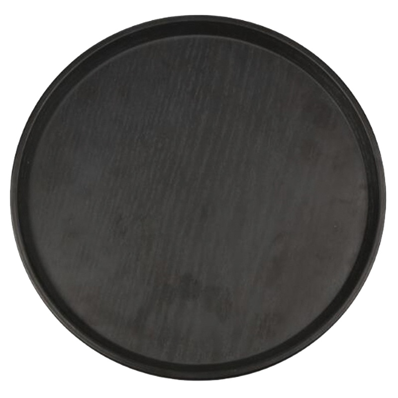 利得圆形黑色仿真托盘 家用塑料饺子托盘茶具水杯茶盘水果盘