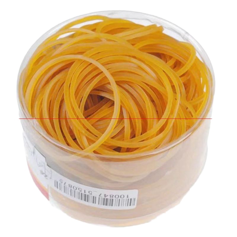 得力3215橡胶圈(黄)(100g/筒)