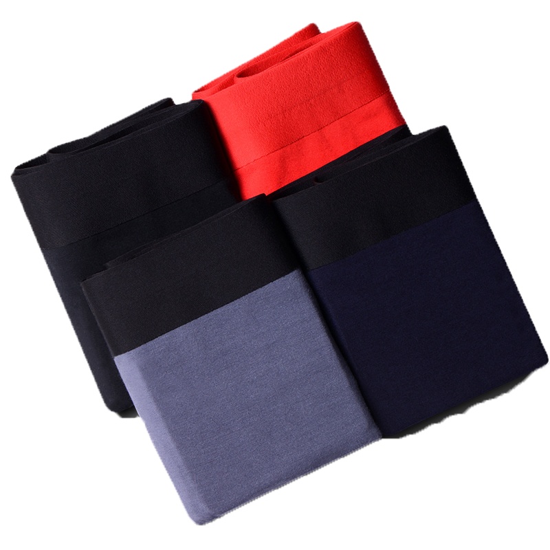 猫人男装无痕莫代尔包裤头贴合平脚裤4条装