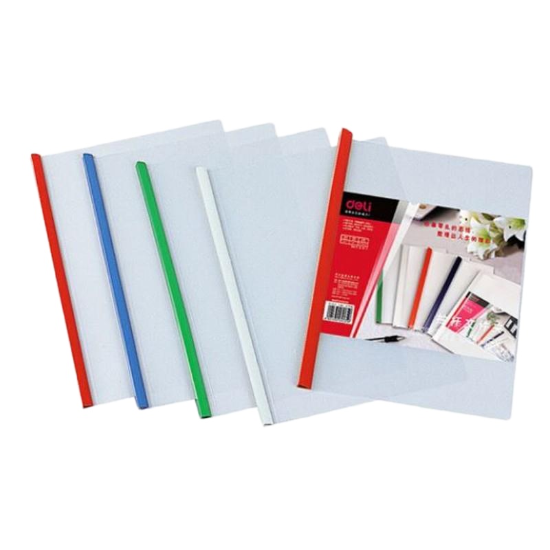 得力 Deli 5531(颜色随机) 得力透明PP拉杆文件夹A4(厚度0.17mm,5个/套,颜色随机) 5个