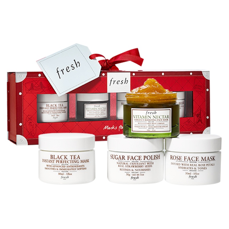 馥蕾诗明星随行礼盒（澄糖面膜30g+果萃面膜30ml+玫瑰面膜30ml+红茶紧致面膜30ml）