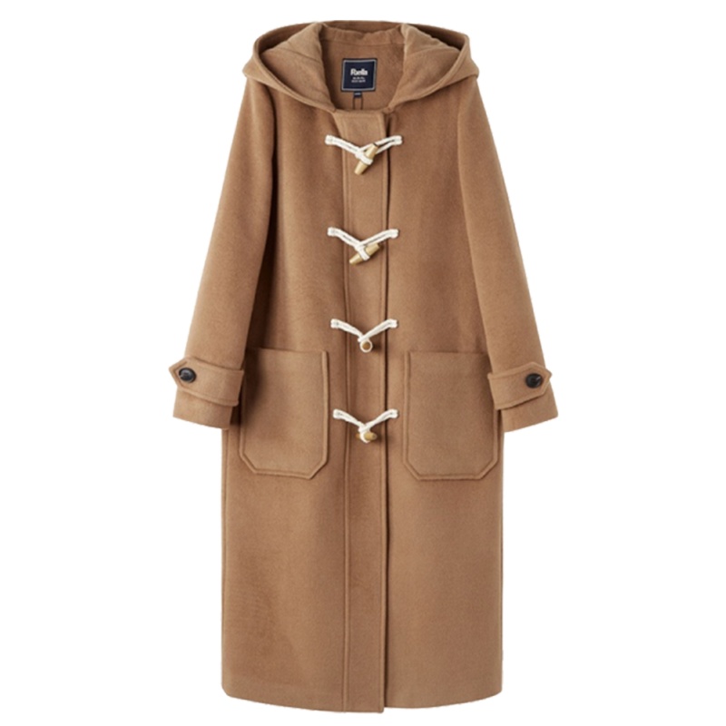 【专柜同款】秋冬新款格子百搭毛呢外套冬中长大衣20012379