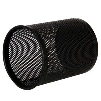 得力(deli) 909 密集金属网纹圆形笔筒 创意桌面收纳盒