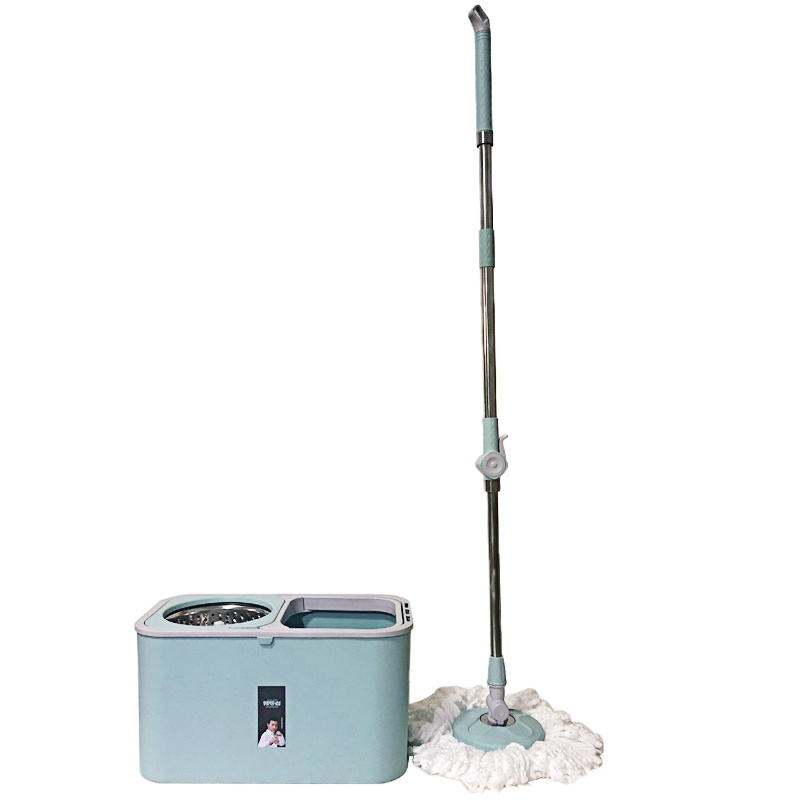 领导者旋转拖把桶免手洗干湿两用拖地家用懒人拖布双驱动甩水墩布魔立方旋转拖把--洁净优雅