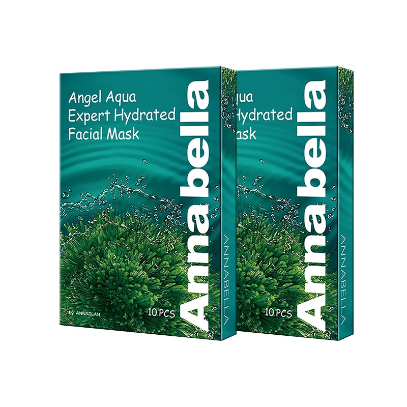 泰国 Annabella安娜贝拉海藻面膜 深层补水 滋润保湿收缩毛孔提亮肤色 绿色海藻面膜 10片/盒 两盒装