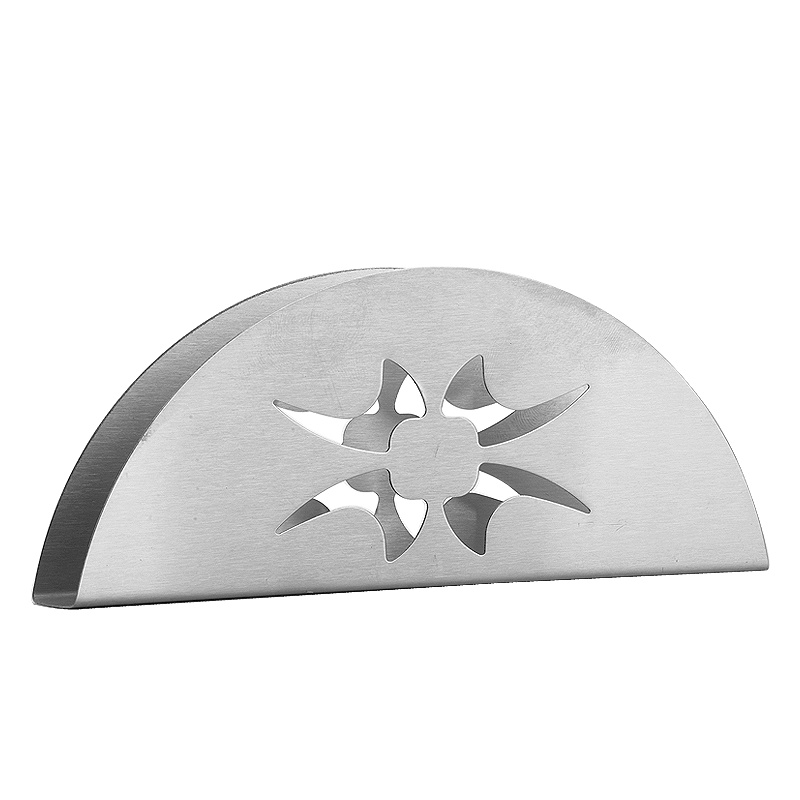 不锈钢西餐厅纸巾座创意款式咖啡厅专用台面立式擦嘴餐巾架方巾座