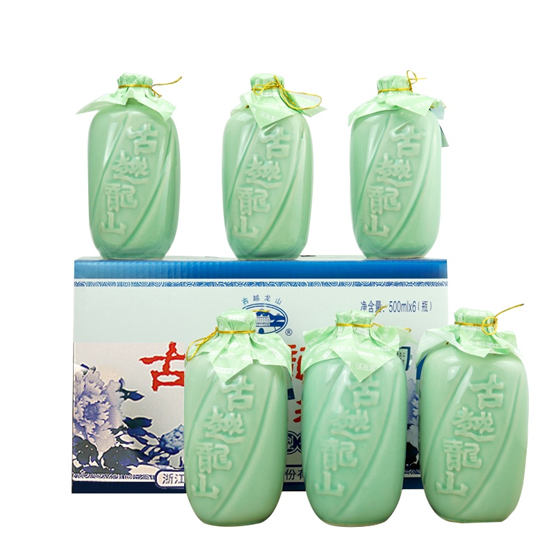 古越龙山绍兴黄酒 八年陈酿花雕酒 500ml*6瓶