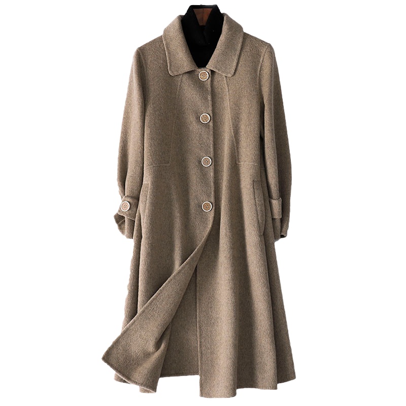 2020春季新款羊毛呢子大衣女士时尚流行双面毛呢外套
