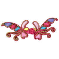 苏斯 盘扣扣子中式旗袍手工盘扣 唐装旗袍扣 小飞燕复古装饰中式辅料礼服花扣 050D小飞燕 天蓝白边+天蓝白