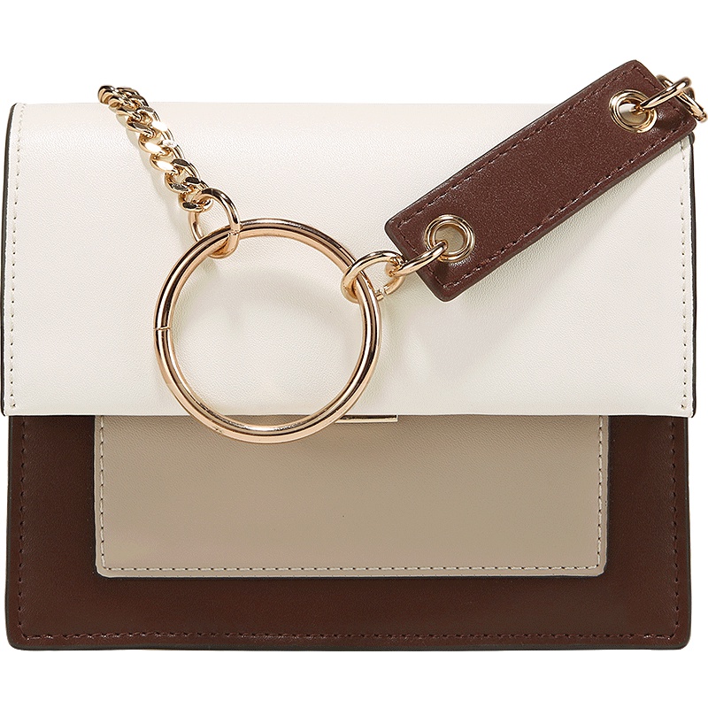 TOUTOU经典撞色圆环链条单肩小方包