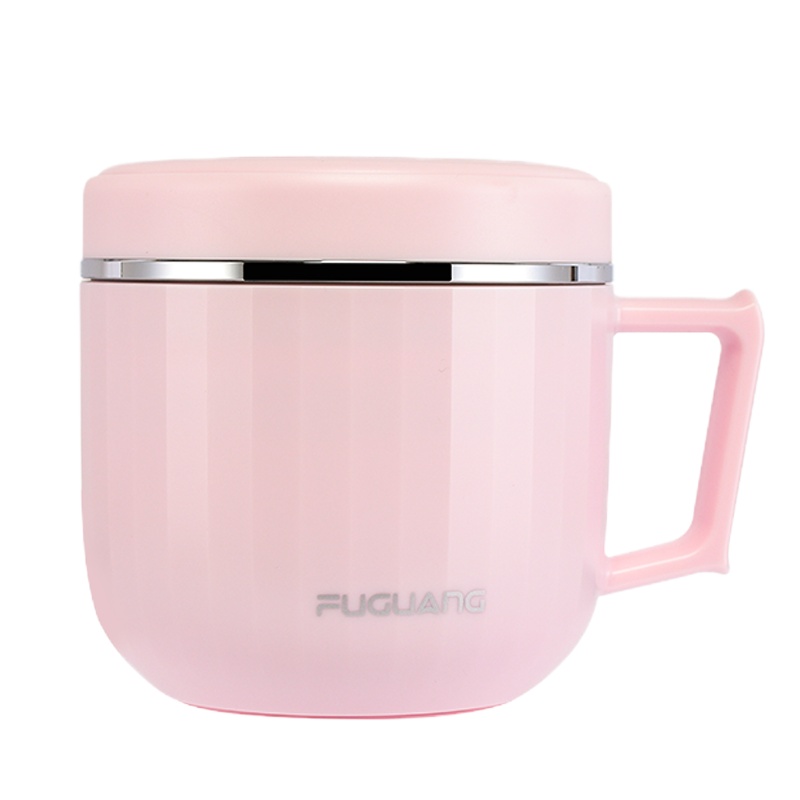 富光(FGA)保温杯女316不锈钢水杯大容量把手办公室家用带手柄杯子 樱花粉-350ML