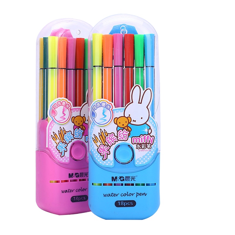 晨光文具米菲水彩笔水彩笔套装 18色 粉红盒子FCP90145 5盒装