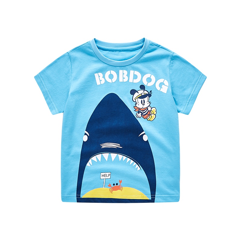 巴布豆童装男童短袖T恤纯棉洋气2019年夏季新款105cm-145cm