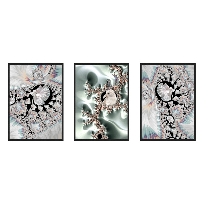 富安娜墙壁画现代简约客厅挂画装饰画客厅沙发背景墙挂画北欧轻奢璀璨50*70三幅装