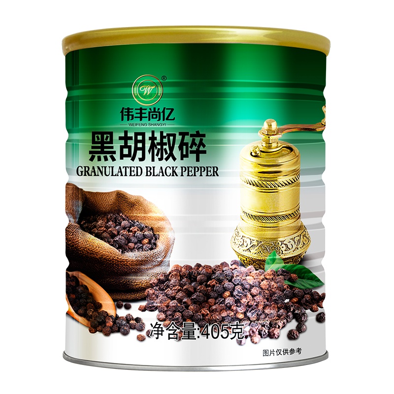 伟丰尚亿黑胡椒碎(固态复合调味料)黑胡椒碎细黑胡椒粉披萨意面烘焙牛排配料405g