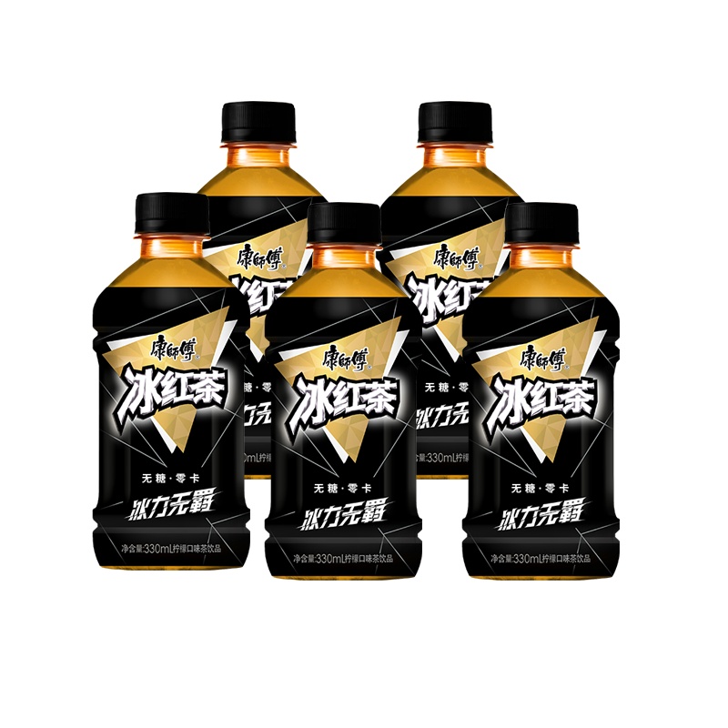 康师傅无糖冰红茶茶饮料330ML*12瓶夏季冰爽饮料柠檬冰爽