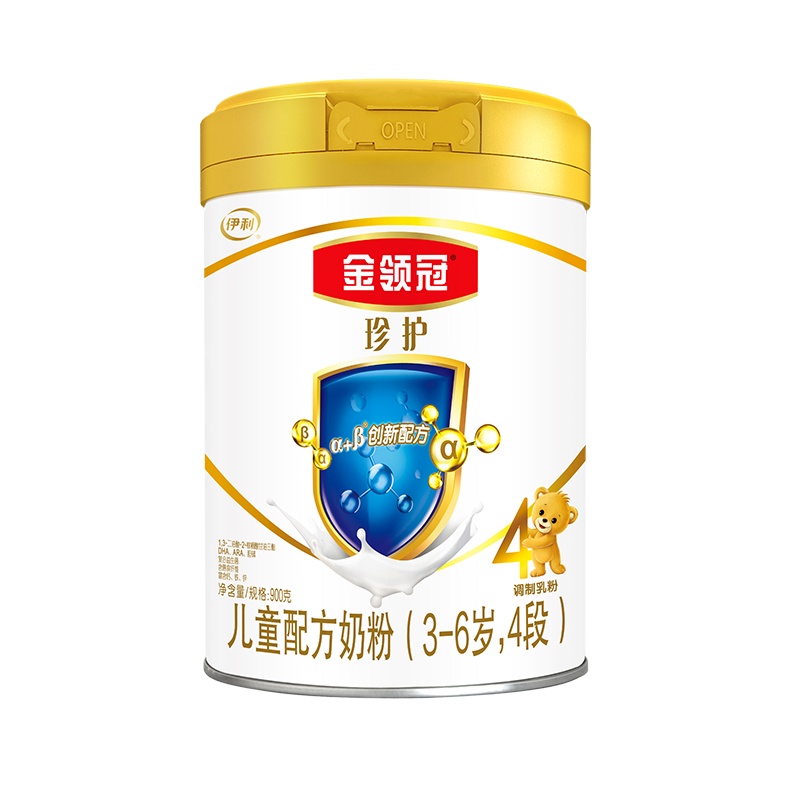 伊利(YILI)金领冠 珍护系列 儿童配方奶粉 4段800克(3-6岁儿童适用)(包装升级包装随机发货
